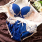 Hot Women's Underwear Lace Embroidery Bra Sets Underwear Set Women Bras Lingerie Set With Brief Sexy Lingerie Lace Woman Clothes Blue