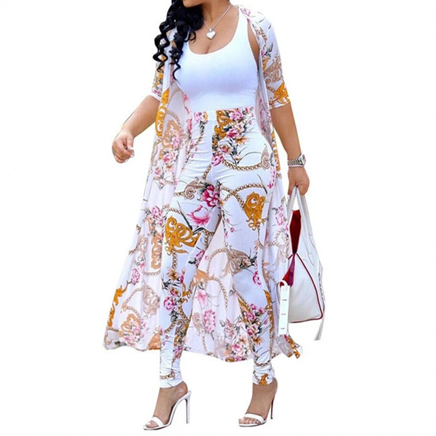 2 Piece Set African Print Elastic Bazin Baggy Pants Rock Style Dashiki Sleeve Famous Suit For Women Coat And Legging white