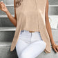 Irregular Women's Two-piece Sleeveless Round Neck Blouse Top Khaki