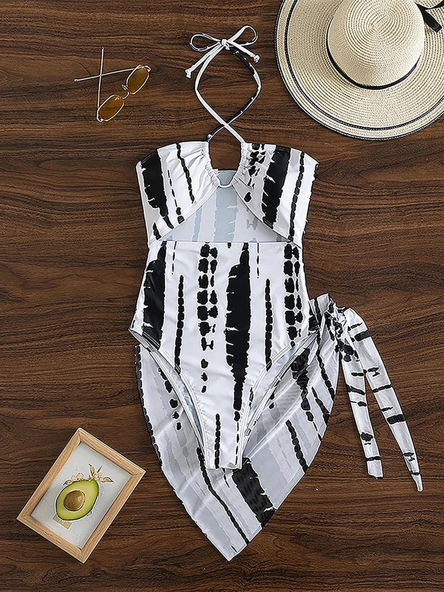 Sexy 2 Pieces Swimwear One Piece Swimsuit Woman 2024 Cover Up Bathing Suit Push Up Summer Swimming for Women Beach Wear Monokini