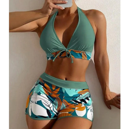 Print Large Swimsuits Plus Size Tankini Sets Female Swimwear Beach Wear Two-Piece Bathing Suit Sports Pool Women Swimming Suits B22070801B