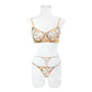 2-Piece Versatile Floral Lingerie Set Embroidery Sheer Boho Bra Panty Set Intimates