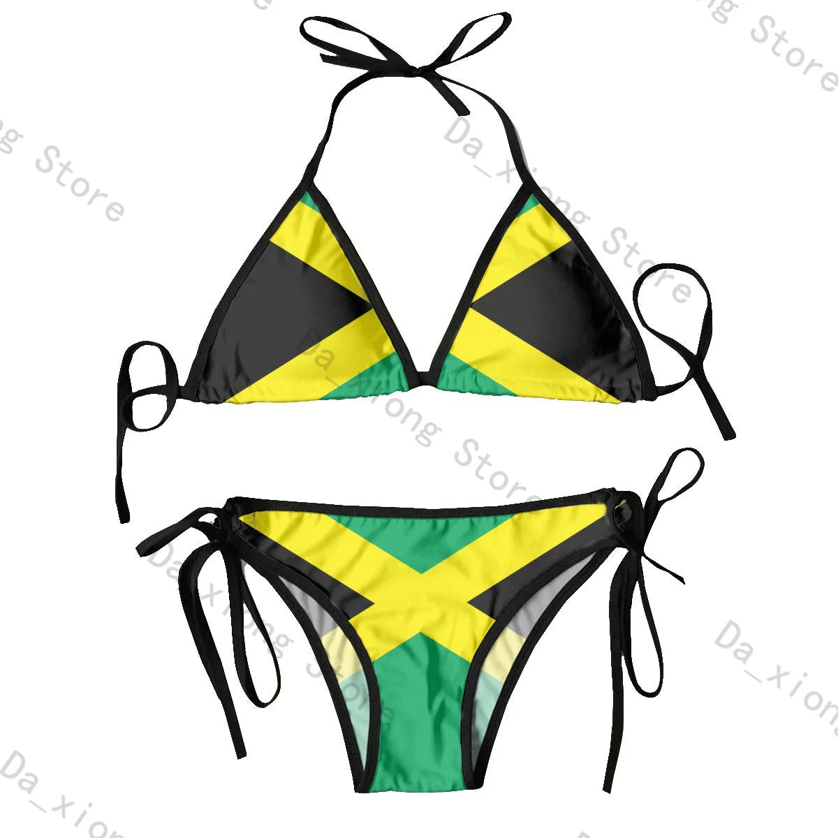 Sexy Bikini Women Swimsuit Two Piece Swimwear Jamaica Flag Bathing Suit Beachwear 1 One Size