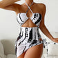 Sexy 2 Pieces Swimwear One Piece Swimsuit Woman 2024 Cover Up Bathing Suit Push Up Summer Swimming for Women Beach Wear Monokini