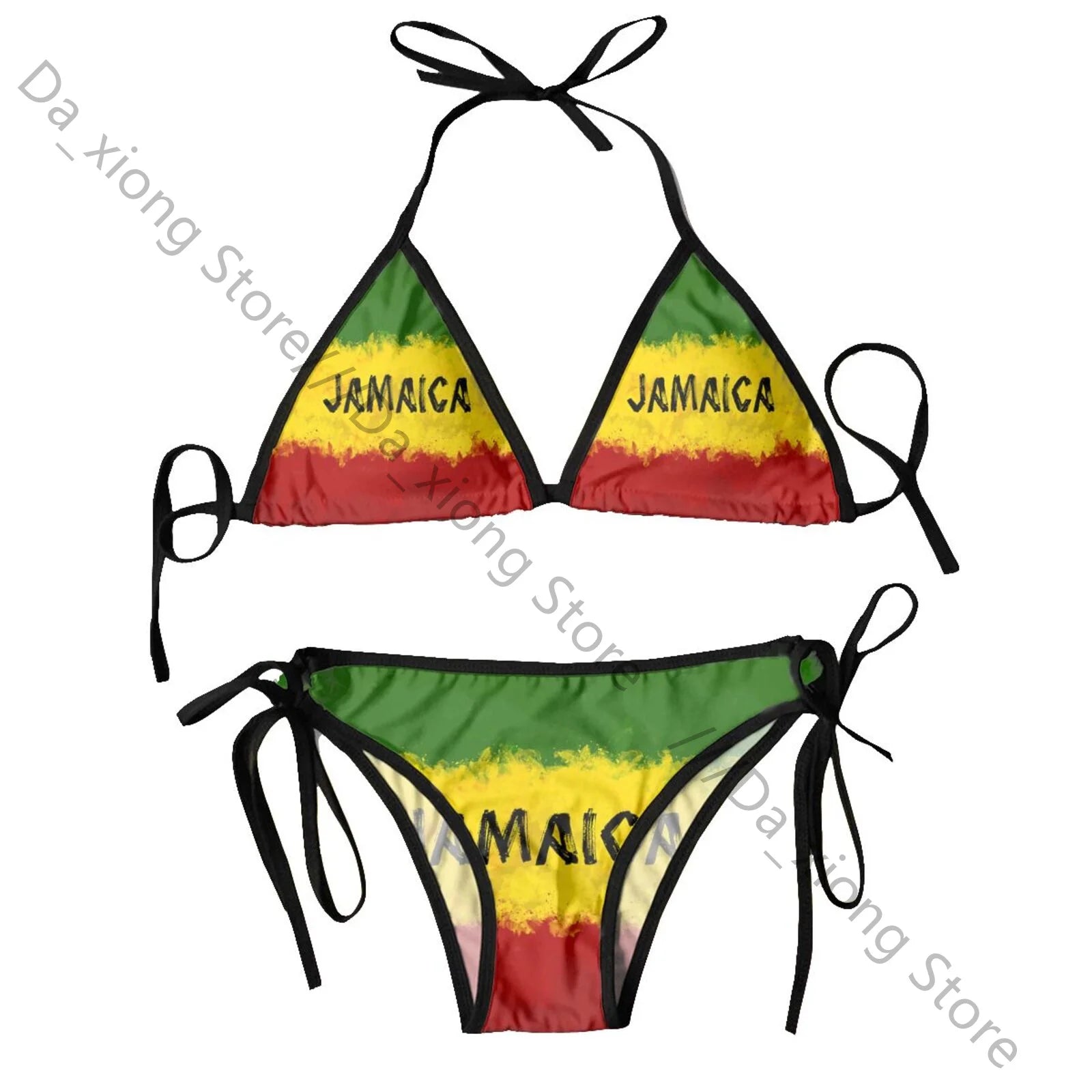 Sexy Bikini Women Swimsuit Two Piece Swimwear Jamaica Flag Bathing Suit Beachwear 7 One Size