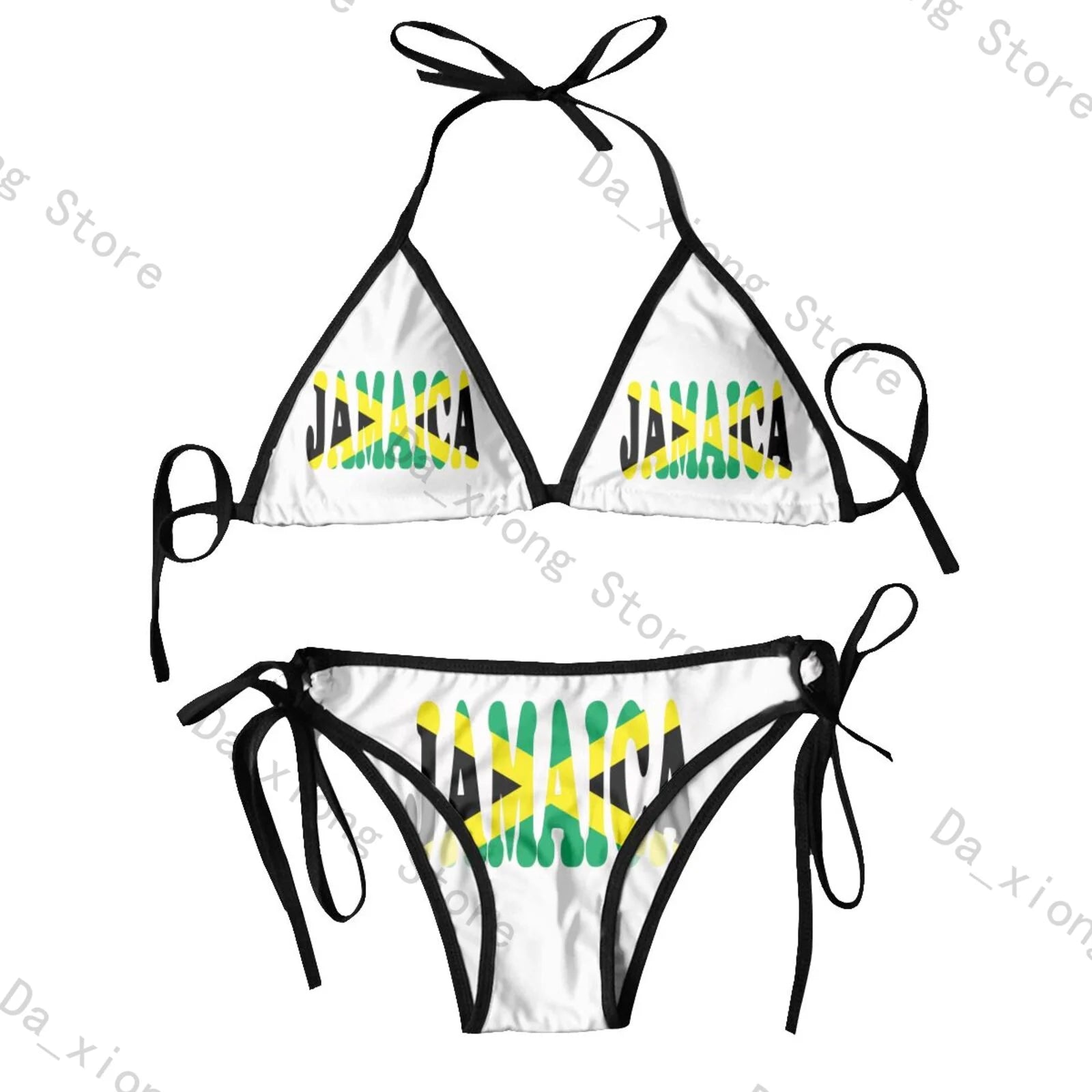 Sexy Bikini Women Swimsuit Two Piece Swimwear Jamaica Flag Bathing Suit Beachwear 5 One Size