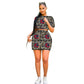 African Fashion Women's Sets Nigeria Style Short Tops+Miniskirt Colorful Print Pencil Skirt Female Party Suit Customized 5