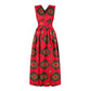 2022 new summer elegent fashion style african women printing plus size polyester long dress Red