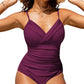 S - XXL Sexy Wrinkled One Piece Swimsuit Women Swimwear Female Monokini Swimsuits 2024 Bathing Suit Swim Beach Wear Bodysuit C247Wine