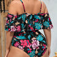 VigoJany 2024 Print Strapped Plus Size Swimwear Women Verge Push Up Large One Piece Swimsuit Beach Chubby Big Bathing Suit