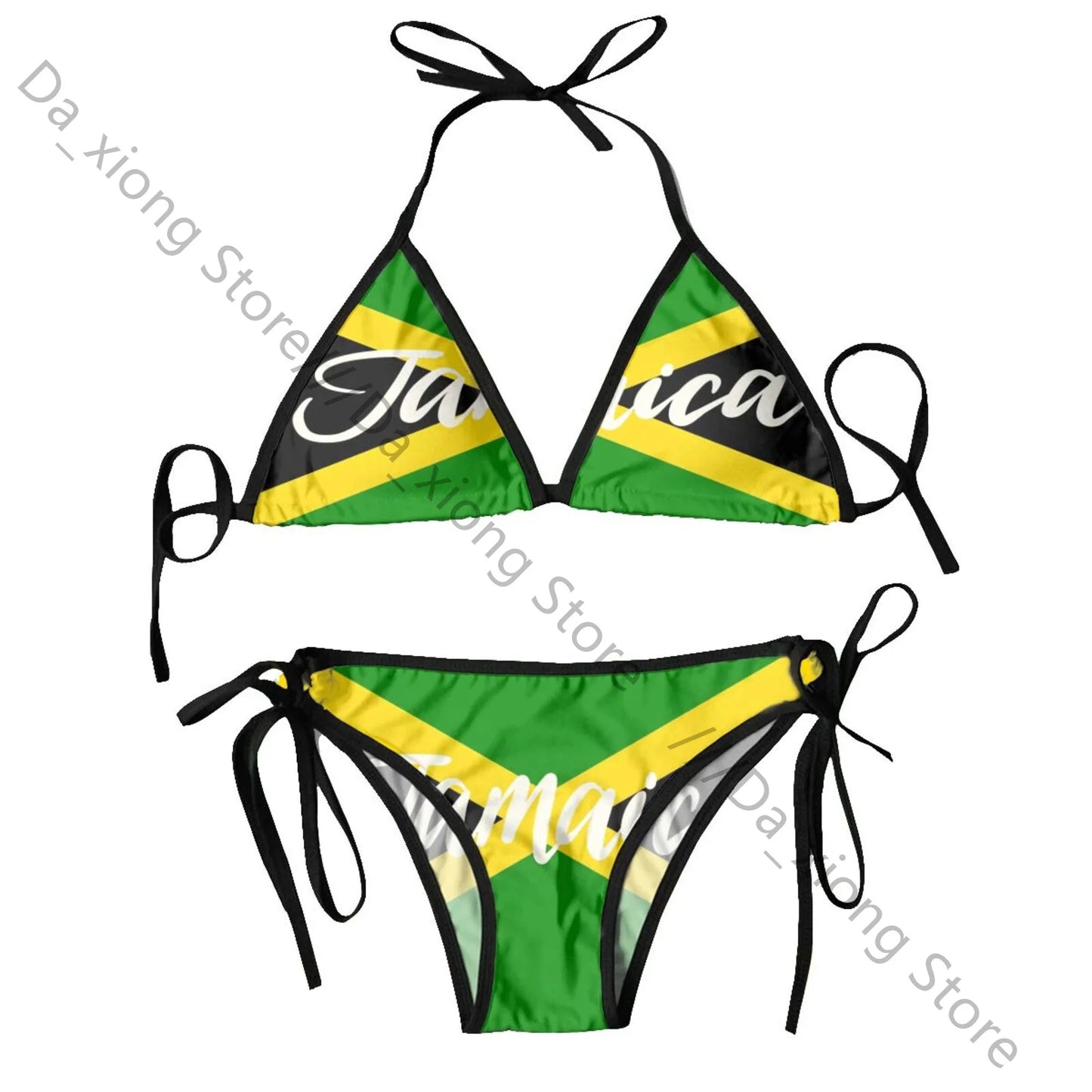 Sexy Bikini Women Swimsuit Two Piece Swimwear Jamaica Flag Bathing Suit Beachwear 10 One Size