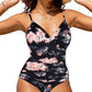 S - XXL Sexy Wrinkled One Piece Swimsuit Women Swimwear Female Monokini Swimsuits 2024 Bathing Suit Swim Beach Wear Bodysuit C247BlackFloral