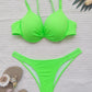 Bikini Set Sexy Red Push Up Swimsuits Women 2024 Mujer Swimwear Ruched High Cut Bathing Suit Biquinis Underwire Bikini Bathers green