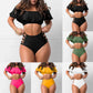 Women Ruffled Bikini Set Swimsuit Female Sexy Fashion Beachwear High Waist Swimwear Two Piece Set Bathing Suit