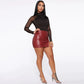 High waist bag hip short skirt nightclub PU leather zipper sexy black leather skirt