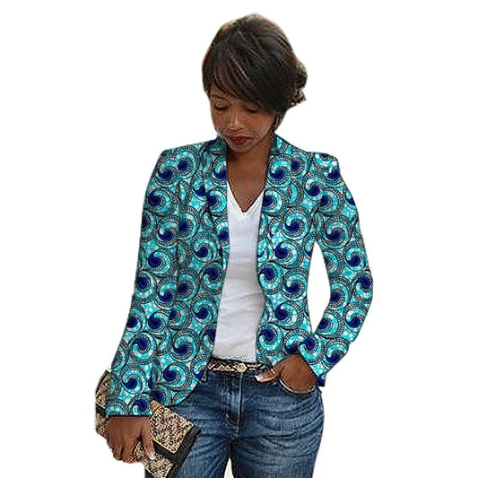 New Print Shawl Collar Suit Jacket Women African Fashion Blazers Ramadan Clothes For Ladies Weddin/Party Outfit 9