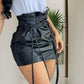 High Waist Skirt Pleated Skirt Sexy Faux Leather Mini Skirts Women High Waist Hip Wrap Pleated Clubwear Sexy Black Mini Skirts