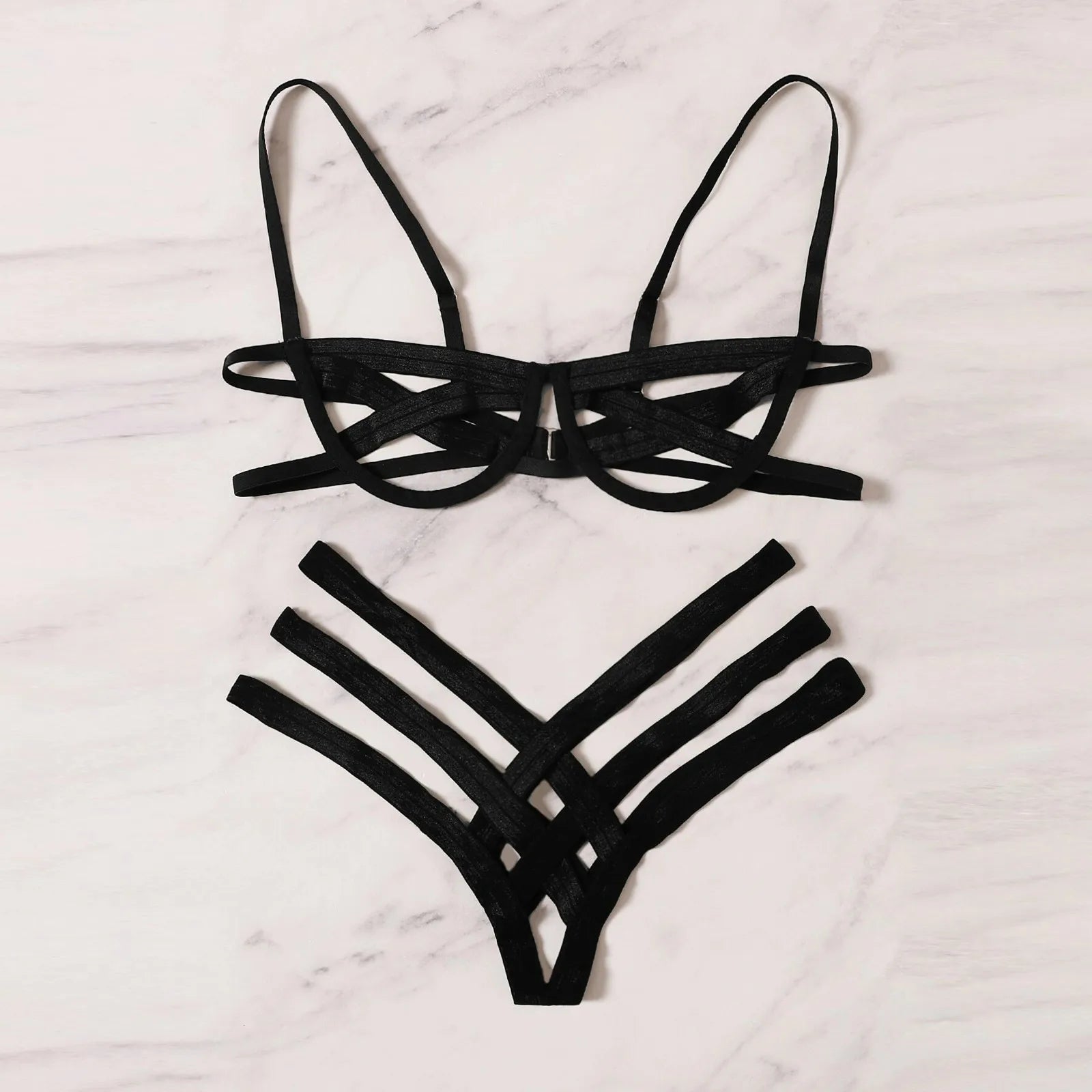 Bondage Harness Elastic Hollow Cup Less Cage Sexy Exotic Intimates Bondage Harness Elastic Hollow Cup Less Cage Sexy Exotic Intimates