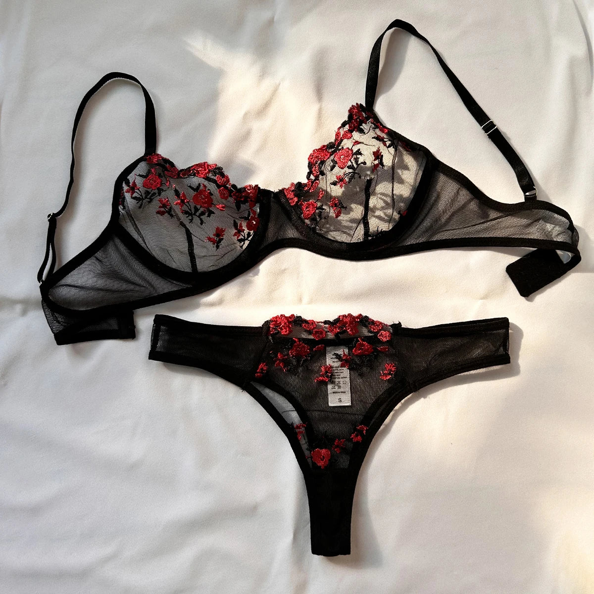 Sexy Set Womens Underwear Exotic Emotional Bra Set Embroidered Print Brassiere Lingerie Set Women's Set Push Up Thin Bralette