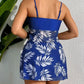 Short Dress Tankini With Shorts Padded Printed Beachwear