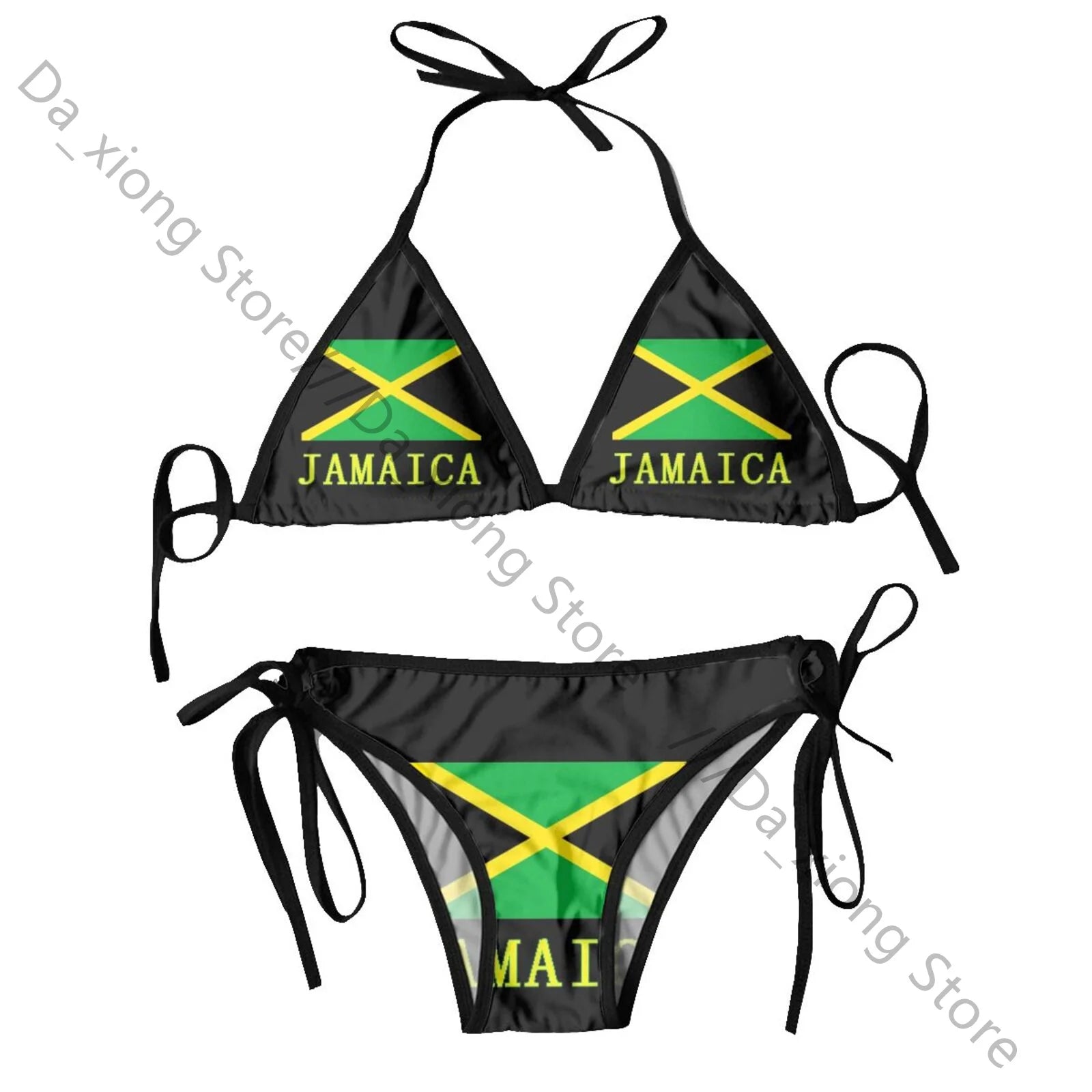 Sexy Bikini Women Swimsuit Two Piece Swimwear Jamaica Flag Bathing Suit Beachwear 9 One Size