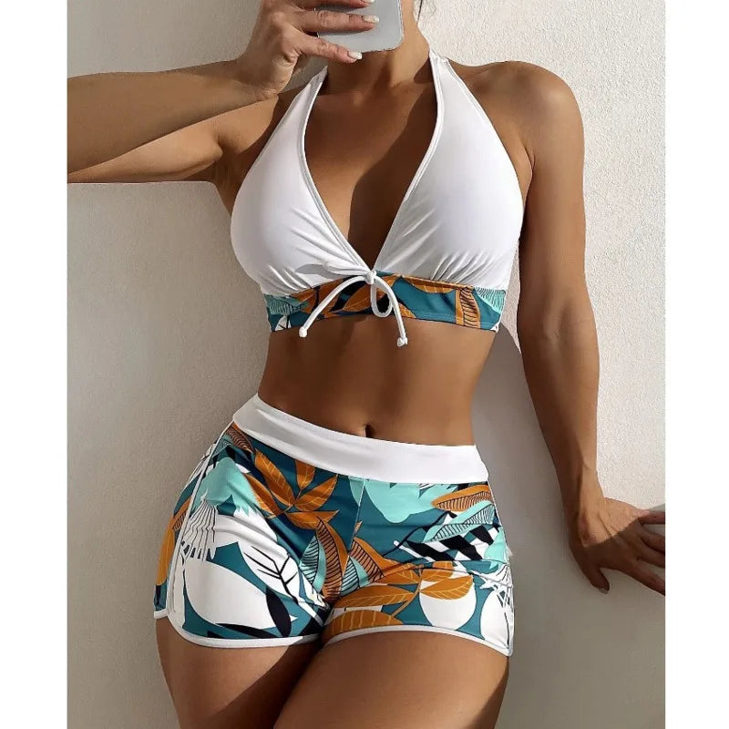 Print Large Swimsuits Plus Size Tankini Sets Female Swimwear Beach Wear Two-Piece Bathing Suit Sports Pool Women Swimming Suits