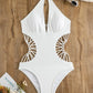 2024 Sexy Women's Cross One Piece Swimsuit Black Cut Out Swimwear Women Bathing Swimming Suit Female Beachwear Outdoor Bodysuit White