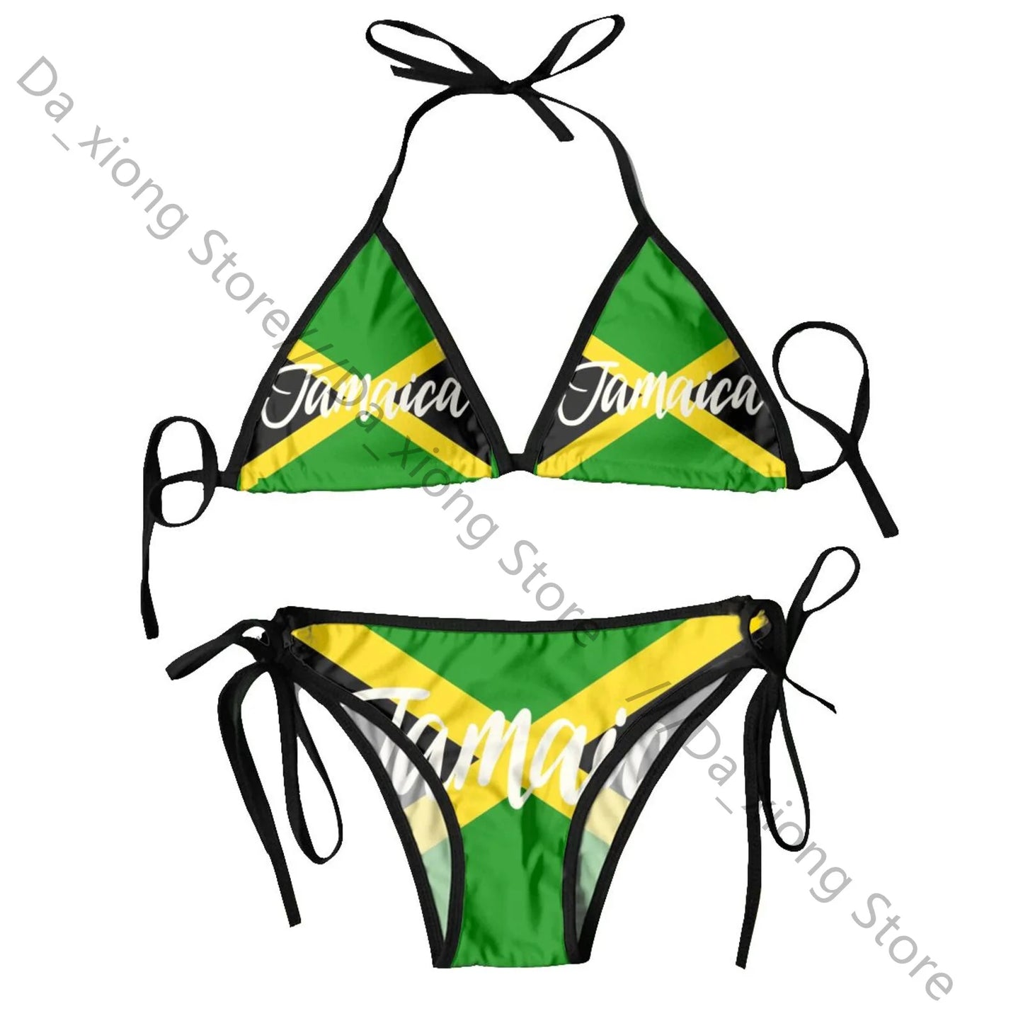 Sexy Bikini Women Swimsuit Two Piece Swimwear Jamaica Flag Bathing Suit Beachwear 11 One Size