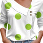 Elegant Polka Dot Fashion Skew Collar Print Long Sleeve Casual Harajuku Top