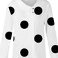 Elegant Polka Dot Fashion Skew Collar Print Long Sleeve Casual Harajuku Top