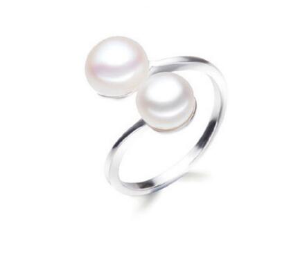 YIKALAISI Pearl Ring Jewelry 925 Sterling Silver Wedding Rings For Women white