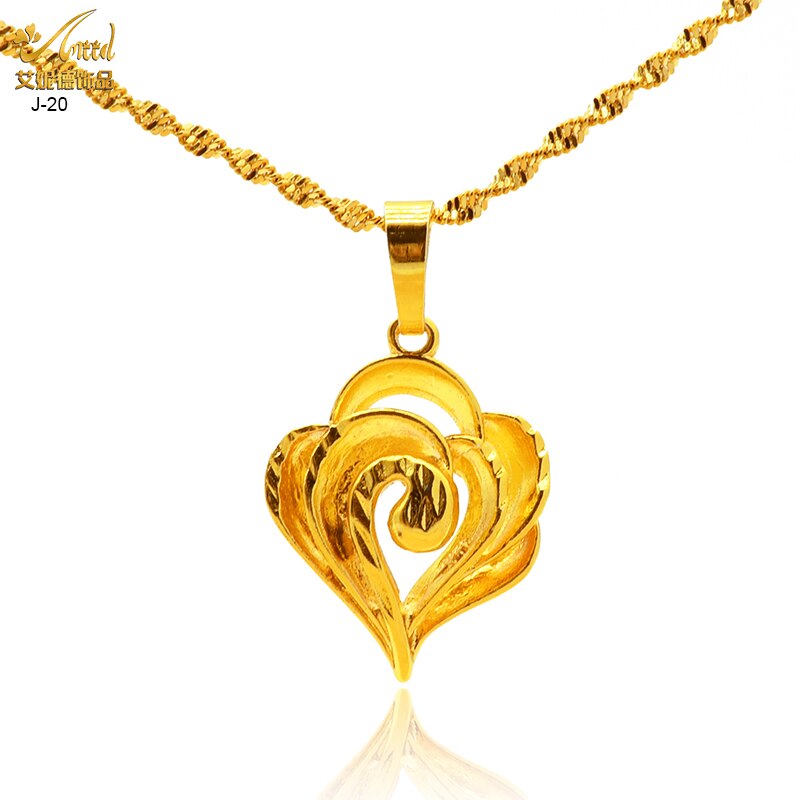 ANIID African Love Heart Shaped Necklace J-20-Gold