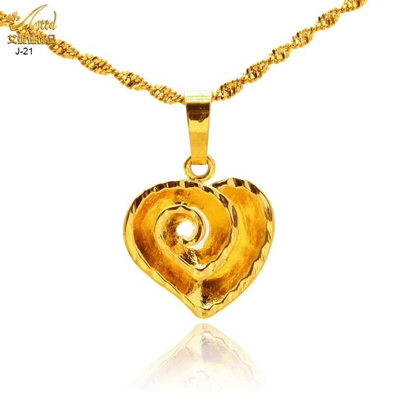 ANIID African Love Heart Shaped Necklace J-21-Gold