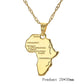 Africa Map Pendant Necklace Gold Chain Necklace style 3 Overseas