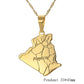 Africa Map Pendant Necklace Gold Chain Necklace style 5 Overseas