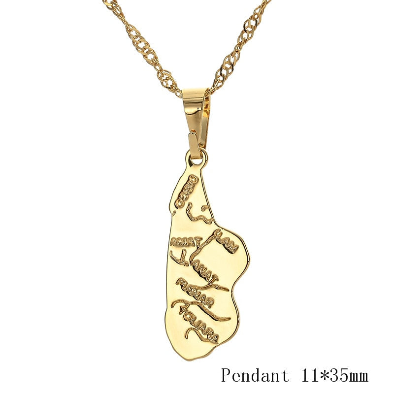 Africa Map Pendant Necklace Gold Chain Necklace style 8 Overseas