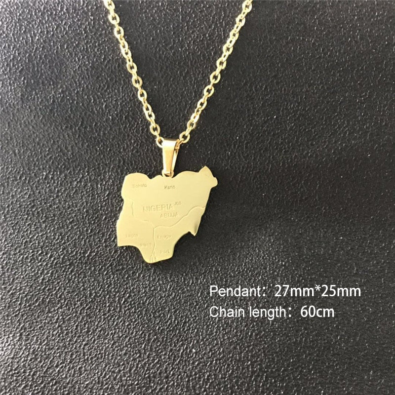 Africa Map Pendant Necklace Gold Chain Necklace style 10 Overseas