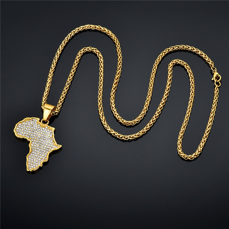 Africa Map Pendant Necklace