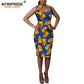 African Bodycon Dresses Sleeveless Collar Wax Cotton Clothing