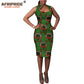 African Bodycon Dresses Sleeveless Collar Wax Cotton Clothing 667