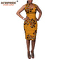 African Bodycon Dresses Sleeveless Collar Wax Cotton Clothing 649