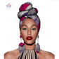African Headtie Print Ankara Wax Fabric Pure Cotton Headwear 6262 One Size