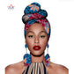 African Headtie Print Ankara Wax Fabric Pure Cotton Headwear Random Color 2 set One Size