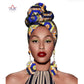 African Headtie Print Ankara Wax Fabric Pure Cotton Headwear 6258 One Size
