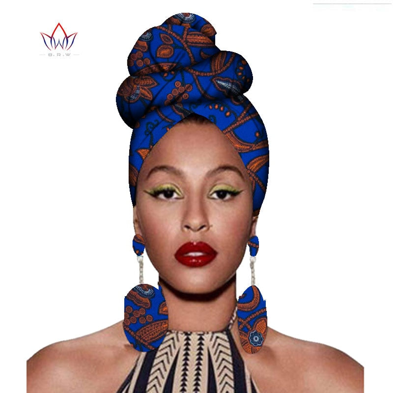 African Headtie Print Ankara Wax Fabric Pure Cotton Headwear 6263 One Size
