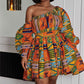 African Shoulder Off Mini Dashiki Tribal Print Dress