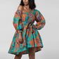 African Shoulder Off Mini Dashiki Tribal Print Dress 80239006