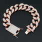 Hip-Hop Street Trend Diamond-Encrusted Chain Hiphop Rap Bracelet Male Zircon Bracelet Widened Diamond Bracelet 20CM