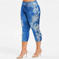 Flexible Stretch Print Denim Jeans Dark blue 1 M