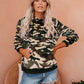 Casual Plaid Long Sleeved Top Hooded Sweater L Camouflage